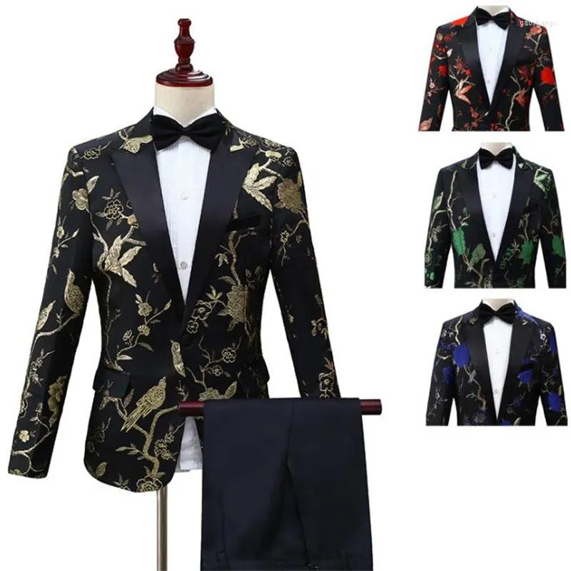 Men's Suits Singer Wedding For Men Blazer Boys Prom Mariage Fashion Slim Masculino Latest Coat Pant Designs Chorus Groom Clothes