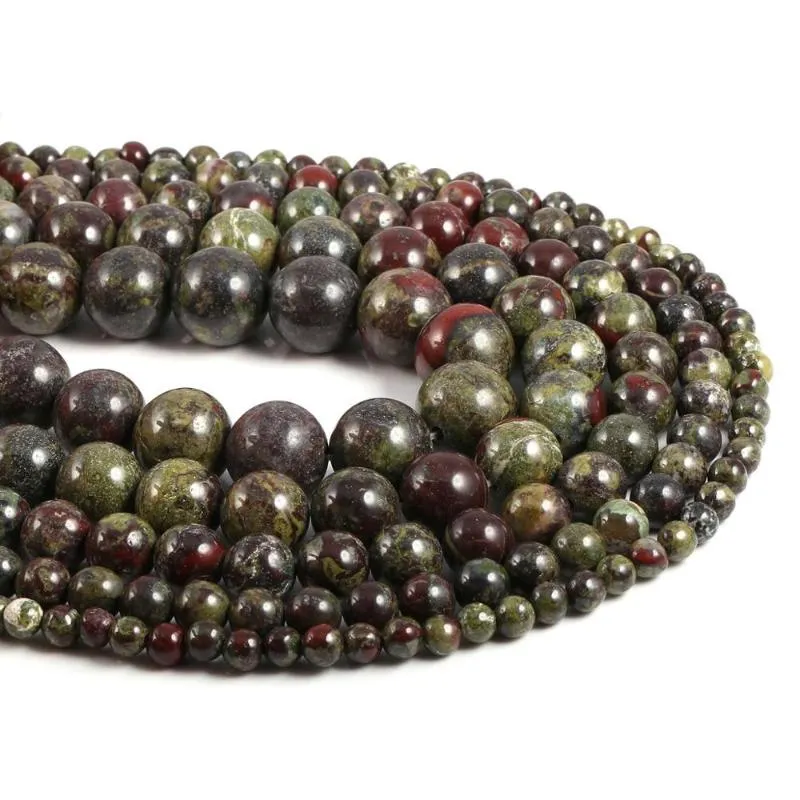 Perline Altra pietra semipreziosa naturale Sangue di drago Circolare fai da te per realizzare collane, bracciali e orecchini 4/6/8/10/12mm 38CM