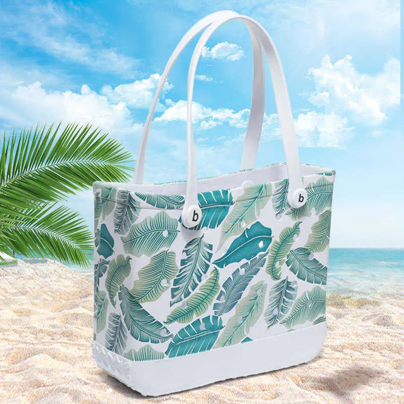 Projektant Eva Beach Bag TOSET NOWOŚĆ MODY DRUKOWANIE Outdoor Eva Tote Bages Przenośny otwór do przechowywania Duża pojemność kosza torebka na ramię 230203