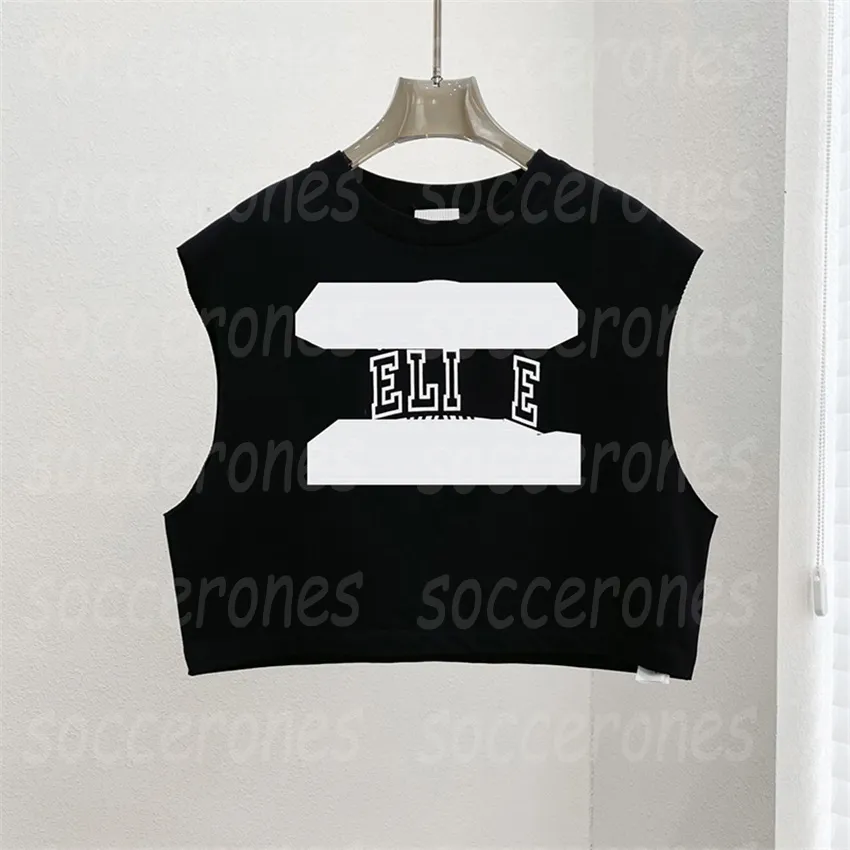 Cropped Tank Tops Black Women T Shirt Letters Printed Vest INS Fashion Street Style Tanks