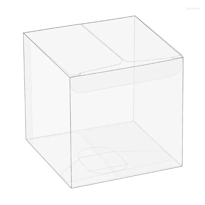 Подарочная упаковка PVC Clear Herese Box 50pcs Прозрачный контейнер для печенья печенья