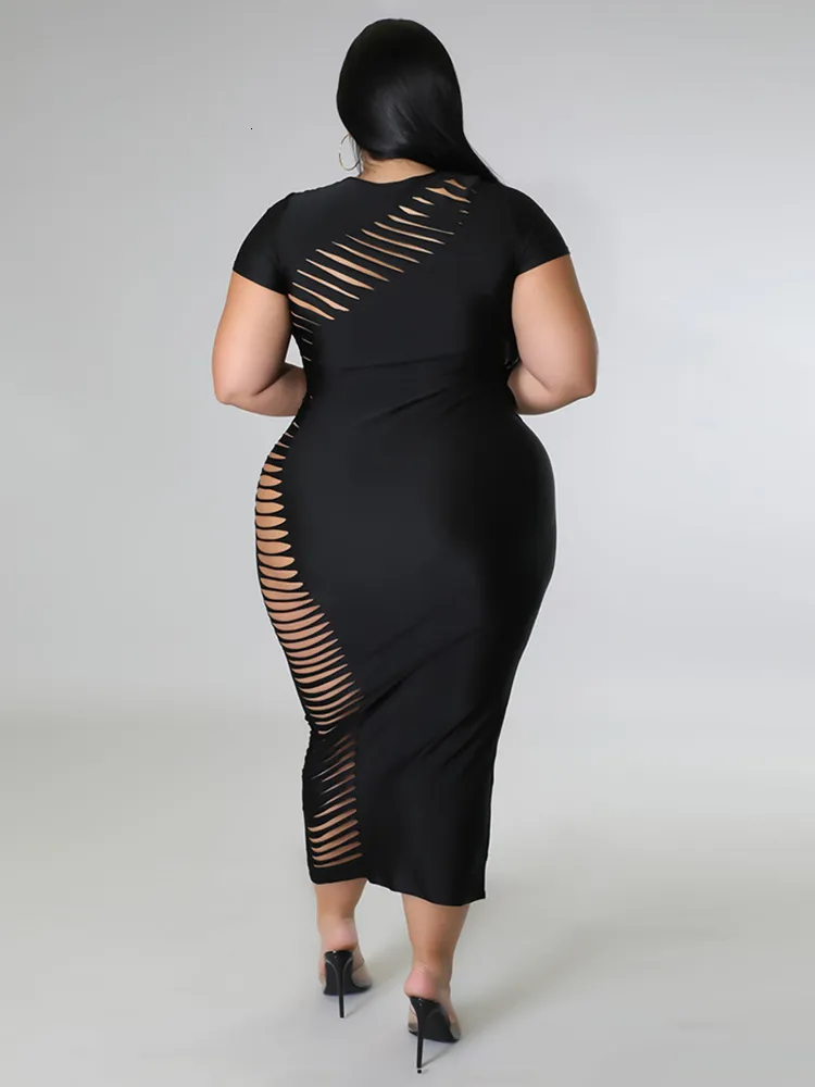 Plus Size Dresses Plus Size Dresses Women Clothing Short Sleeve Summer  Black Tight Dress Hollow Sexy Parti Dress Wholesale Bulk Drop 230203 From  Pu02, $17.39