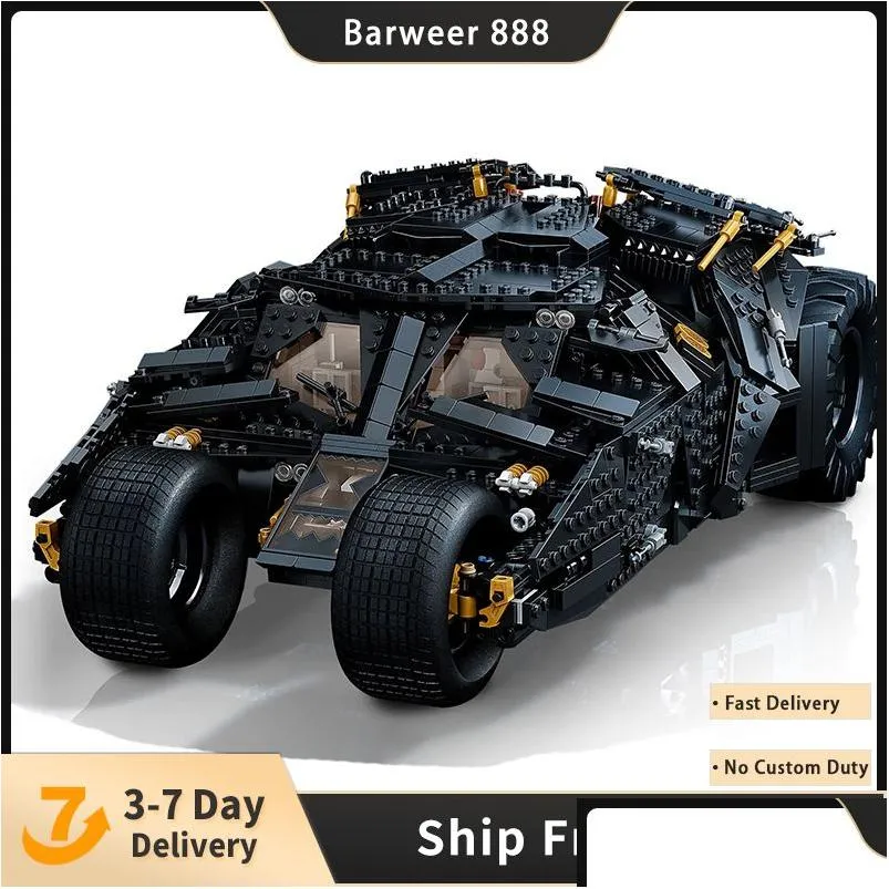 Bloklar Süper Kahraman Klasik Blok Serisi Batmobile Tumbler Modar Model 2049pcs Bina Tuğla Toys Çocuk Hediye Seti 76240 DH62L ile Uyumlu