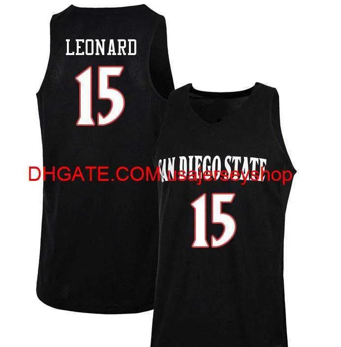 Пользовательские мужчины молодежь женщины винтажные редкие 15 Kawhi Leonard San Diego State Aztecs Basketball Jersey S-4xl 5xl Custom Emover Number Jersey