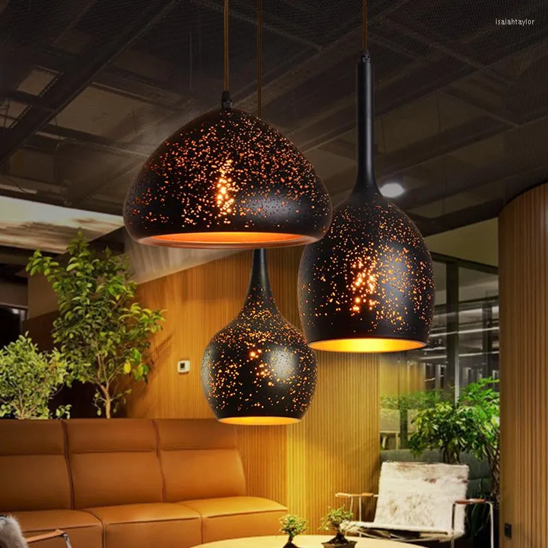 Pendant Lamps Designer Led Chandeliers Iron Colgante Kitchen Nordic Creative Dining Room Black Design Corridor Living Decor