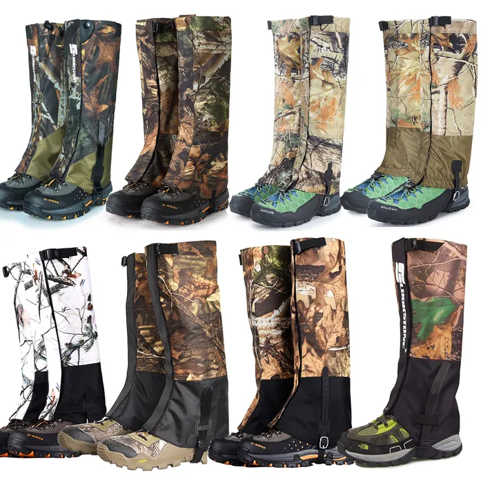 GAITERS في الهواء الطلق مقاوم للماء أحذية الساق GAITERS تغطية المشي لمسافات طويلة تسلق الصيد مزدوجة الساقين الجذور الثلج واقي حماية 230203