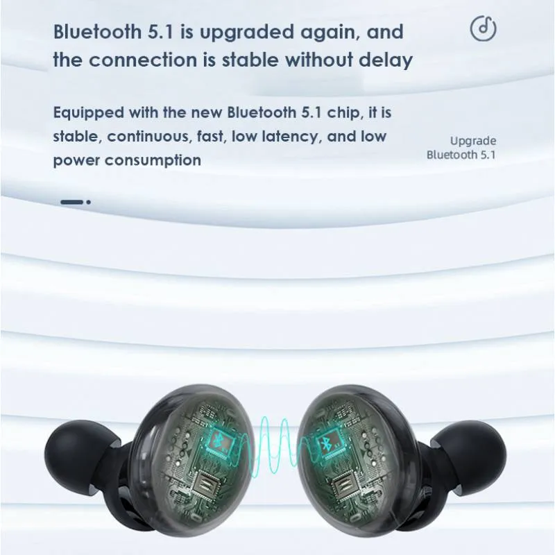 T30 Trådlösa hörlurar 5.1 Bluetooth Earphones Hifi Lossless Sound Headsets Sport Mini Tws Earbuds for Smartphone Xiaomi iPhone