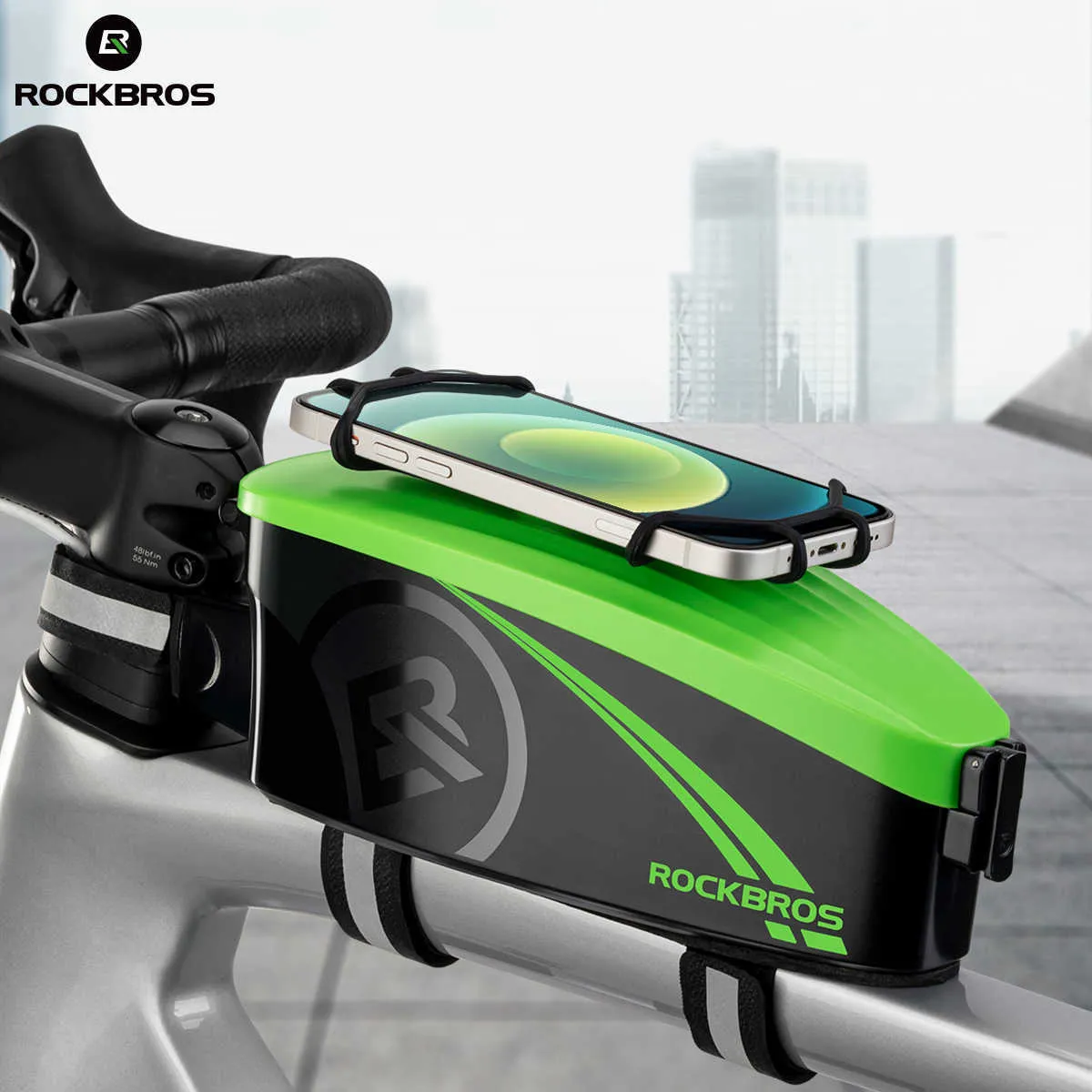 Borse laterali ROCKBROS Bicicletta antipioggia per 4-6.5 'Borsa per telefono anteriore Guscio rigido speciale per PC con accessori per bici parapioggia gratuiti 0201