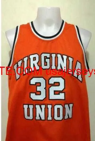 Personnalisé Hommes Jeunes femmes Vintage # 32 Ben Wallace Virginia Union University Basketball Jersey S-4XL 5XL personnalisé n'importe quel maillot de numéro de nom