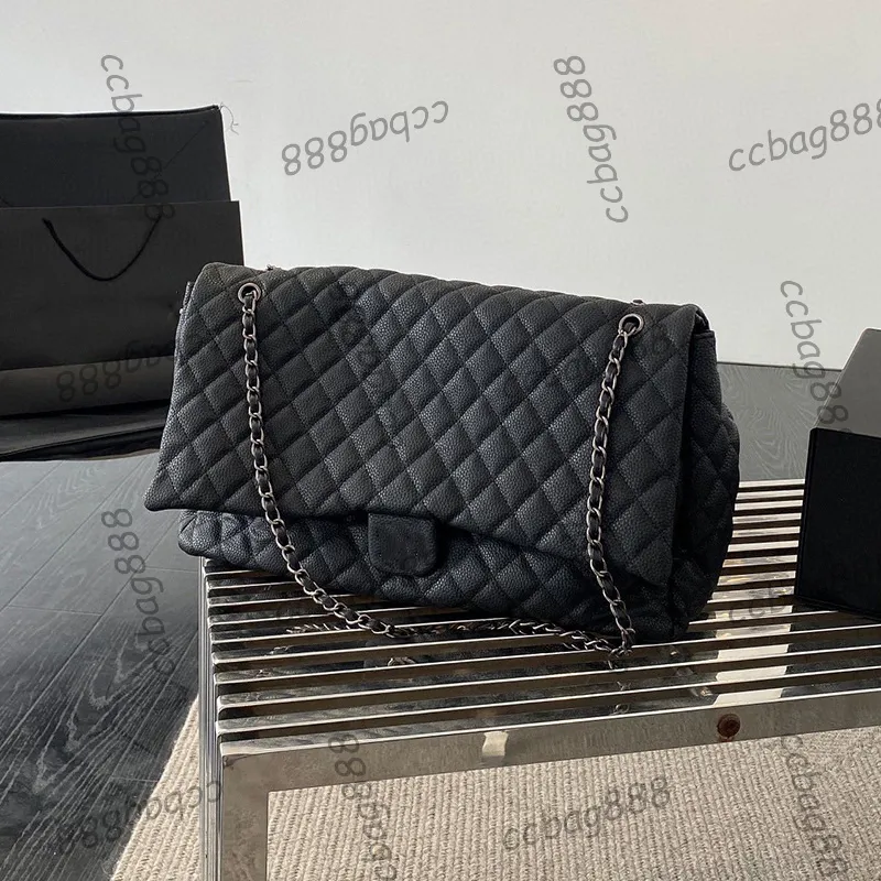 CC Bags Womens Maxi Airport Quilted XXL Bag Single Flap Silver Metal Hardware Matelasse Chain Shoulder Messenger Handbag Design66