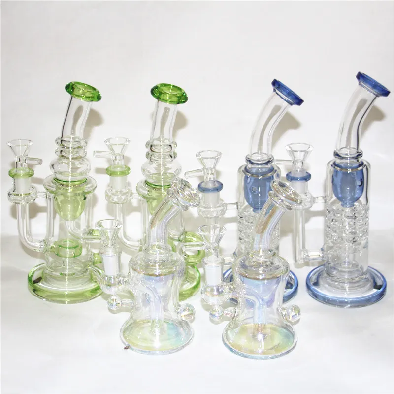 Nargile Cam Bong Recycler Dab Yağ Teçhizat Cam Su Borusu Heady Cam Bbdy 14mm Kase Kuvars Banger Dabber Aracı