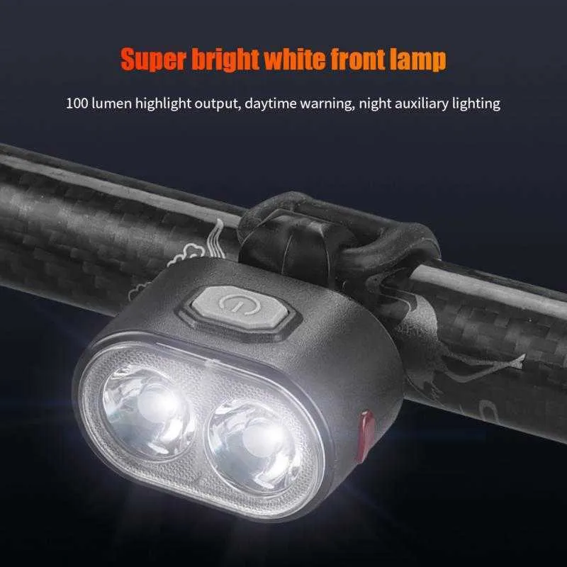 s rowerowe przednie bezpieczeństwo Lampa ostrzegawcza MTB Tylne światło Zestaw USB ładowanie Wodoodporne MTB Tailglight Rower Night Cycling Lantern 0202