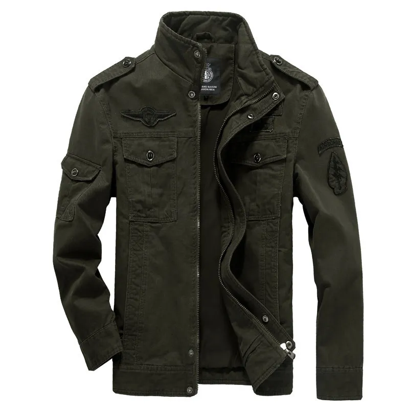 Mensjackor Bomull Militärjacka Män Autumn Soldier Ma1 Style Army Man Mannmärke Sloting Bomber Plus Size M6XL 230203