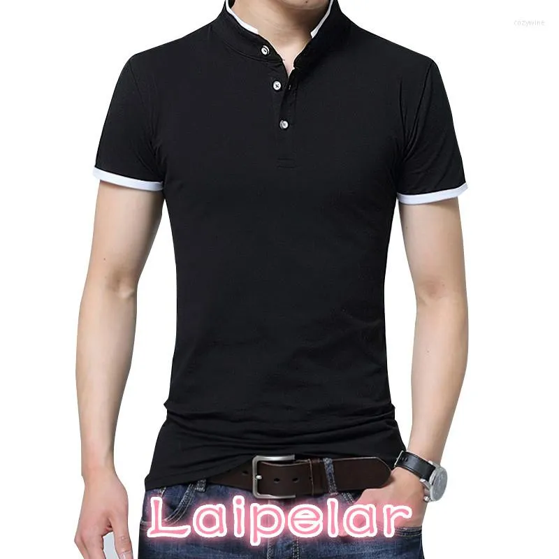 Camisetas masculinas de camisetas de marca de verão masculino macho slim fit manga curta algodão camisa mandarim camisetas casuais casuais