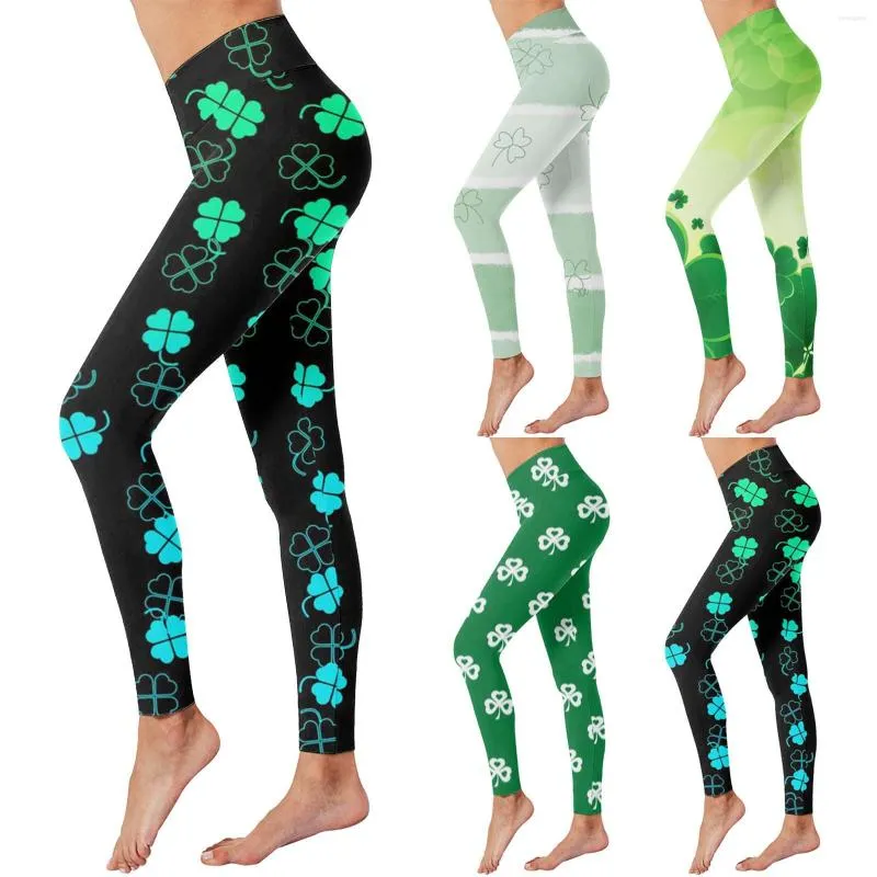 Women's Pants St. Patricks Day Print High midja Yoga Biker Shorts Bodysuit för kvinnor Bulift Leggings Medium