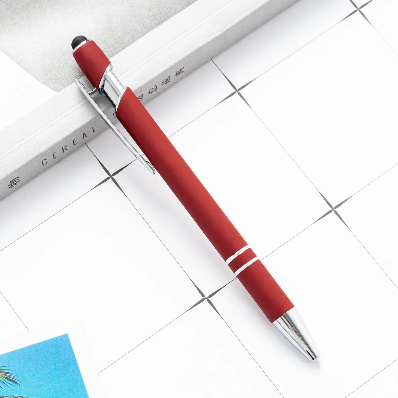 2 in 1 Capacitive Touch Stylus Pen with Ballpoint Pens for Smart Mobile Phone Tablet