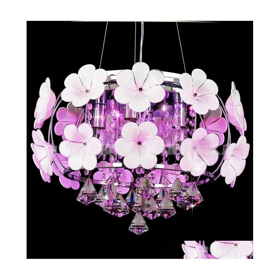 Pendant Lamps Modern Led Crystal Lights Simple Ceiling Light Handmade Petal Chandelier Bedroom Dining Room Lighting Lamp Drop Delive Dhozy