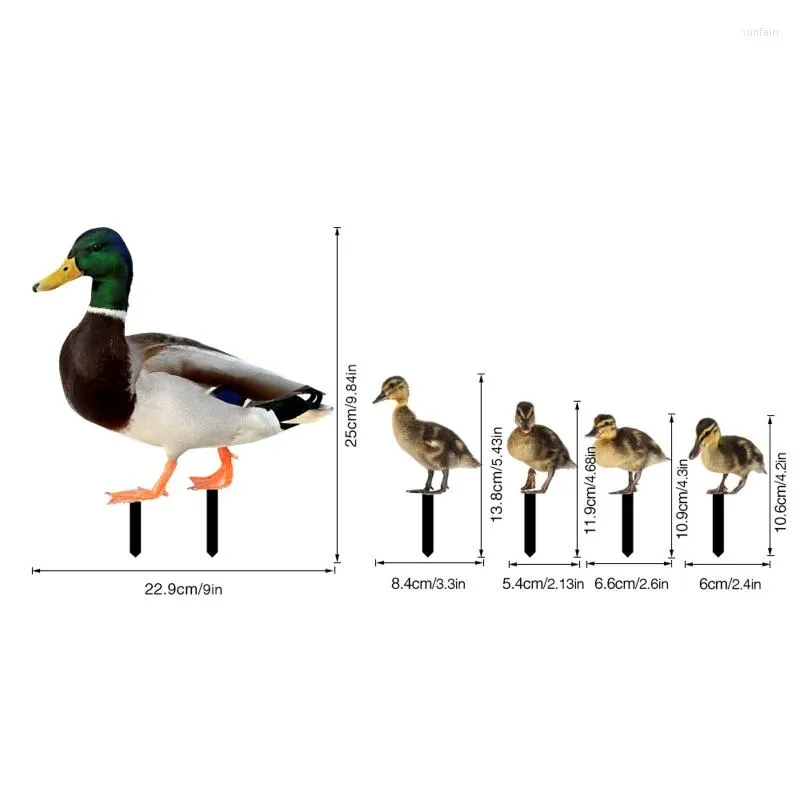 Gartendekorationen lustige Requisiten Acrylspiegel Enten Silhouette Tier Stakes Yard Schild Rasen Terrorparty Dekor Outdoor D0ld