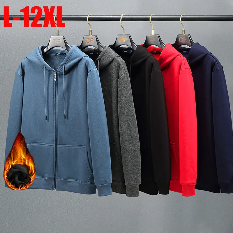 Mens Hoodies Sweatshirts 12xl 10xl Fleece Outdoor Plus Size Man Spring Autumn Polar Cardigan Hooded Sweater Jacket Men Sweatshirt 230203