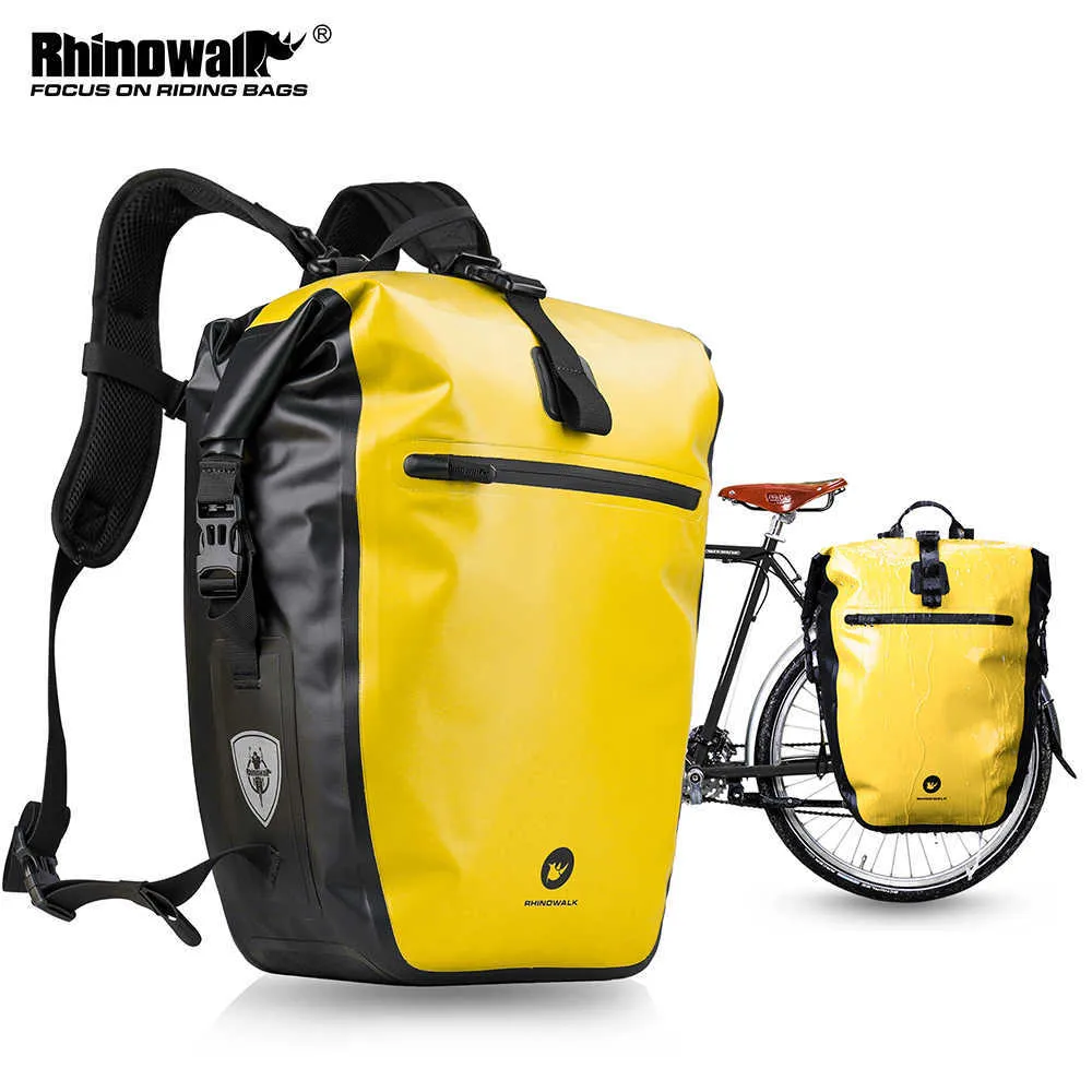 S Rhinowalk自転車バッグ完全耐水性27L-30Lハイバイク容量多機能リアラックパニエサイクリングバッグ0201