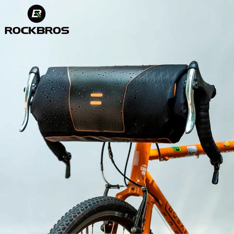 Panniers s ROCKBROS Bike Front Tube Storage Roll Bag Waterproof Bicycle Handlebar Basket Pack Portable Large Capacity Cycling Accessory 0201