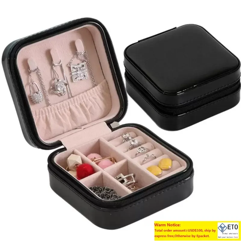 Travel Jewelry Box Organizer PU Leather Display Storage Case for Necklace Earrings Rings Small Jewellery Holder Gift Cases