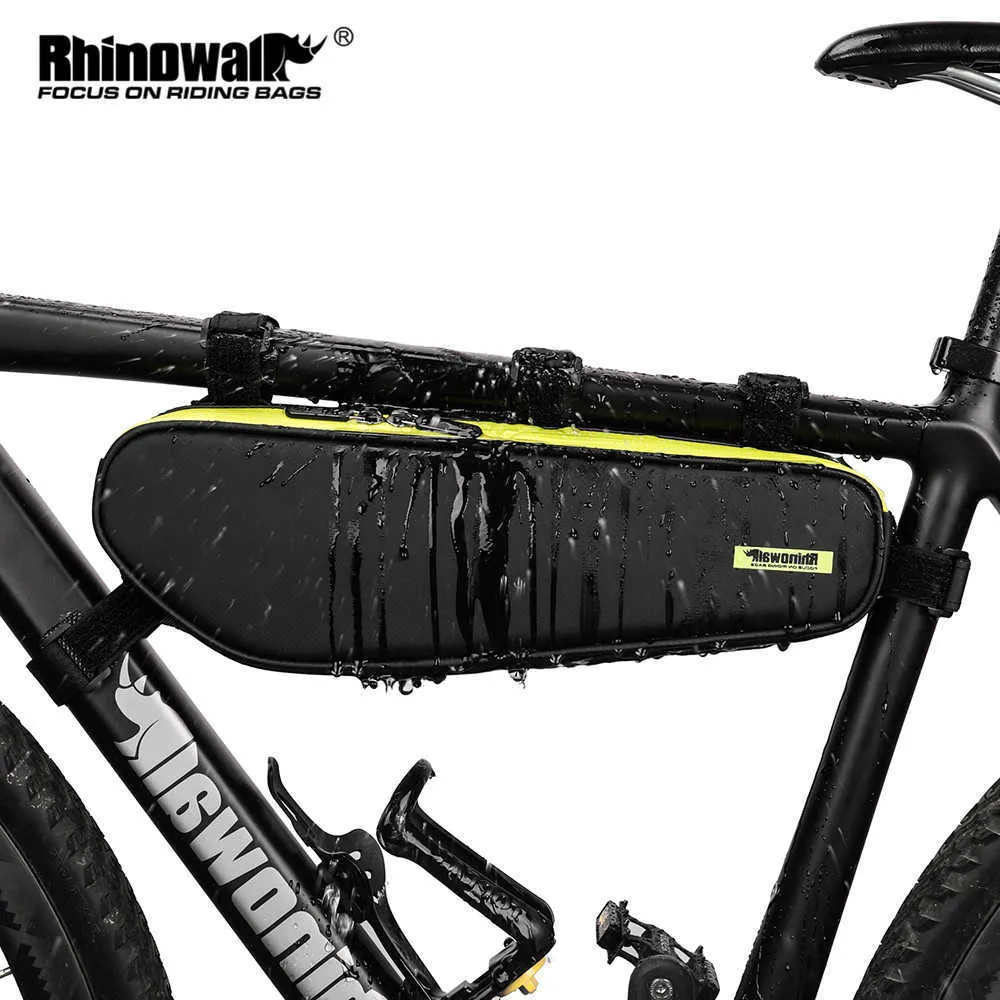 Panniers Rhinowalk Bisiklet Bisiklet Çantası Ön Tüp Telefon Su Geçirmez Bisiklet Çantaları Üçgen Çerçeve Tutucu Bycicle Accessories 0201