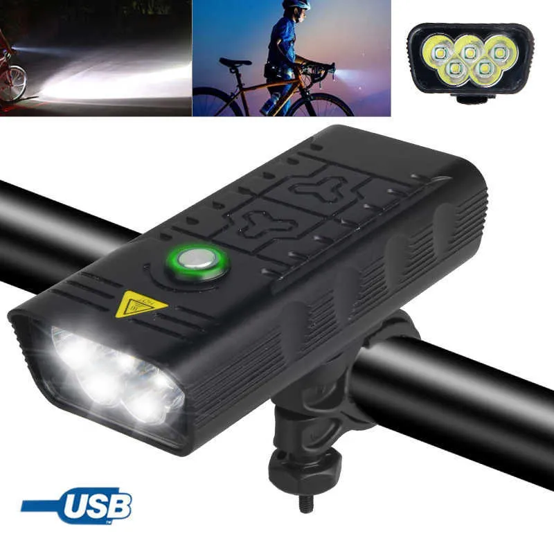 s USB Front Bike Headlight 2LED/5LED Bicycle Torch Built-in Rechargeable Battery Cycling Lamp with Safety Warning Rear Light 0202