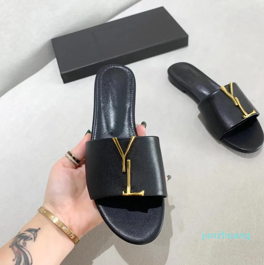 2023Top Qualität Luxus Designer Herren Damen 44 Sandalen Schuhe Slide Sommermode Breite flache Flip-Flops mit Box Größe 35-41 Sandale