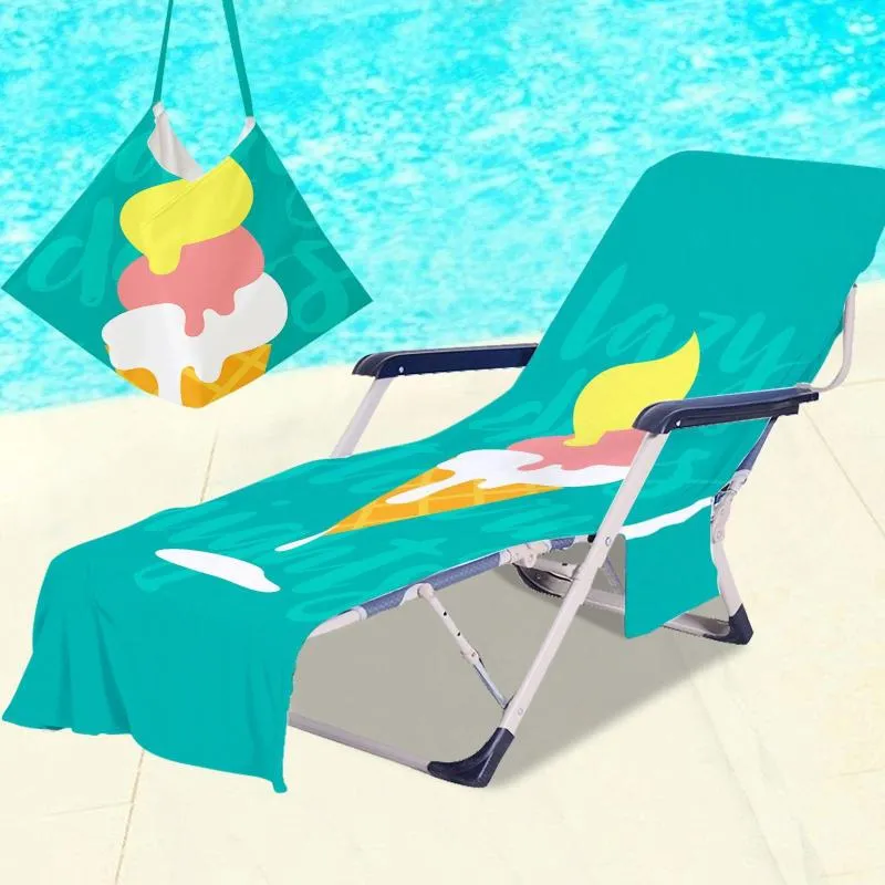 Chair Covers Fruit Series Printed Beach Lounge Cover Towels Outdoor Portable Microfiber Garden Swim Pool Sunbath Lazy Mat Towel