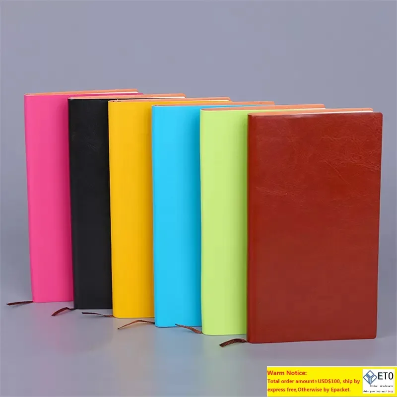 A5A6 PU Leather Colorful Writing Notebook Diary Notepad Travel Journal Office Students Stationery Vintage Notebook 100 Sheets 200 Pages