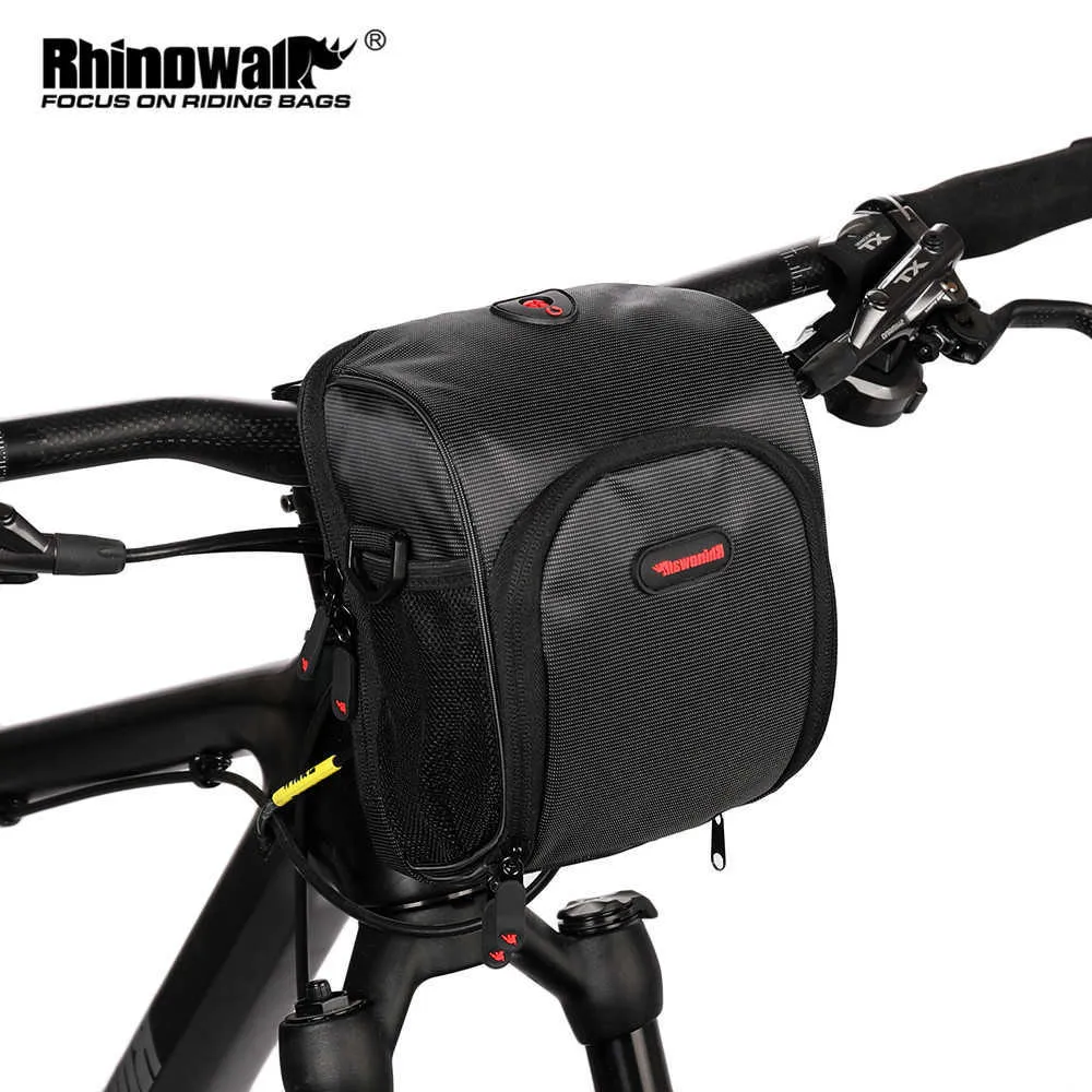 Borse laterali Rhinowalk Bick Bag Borse da bicicletta Bici da ciclismo Cestino anteriore impermeabile Borsa da telaio Tubo da manubrio Porta telefono Borsa da bici a tracolla 0201