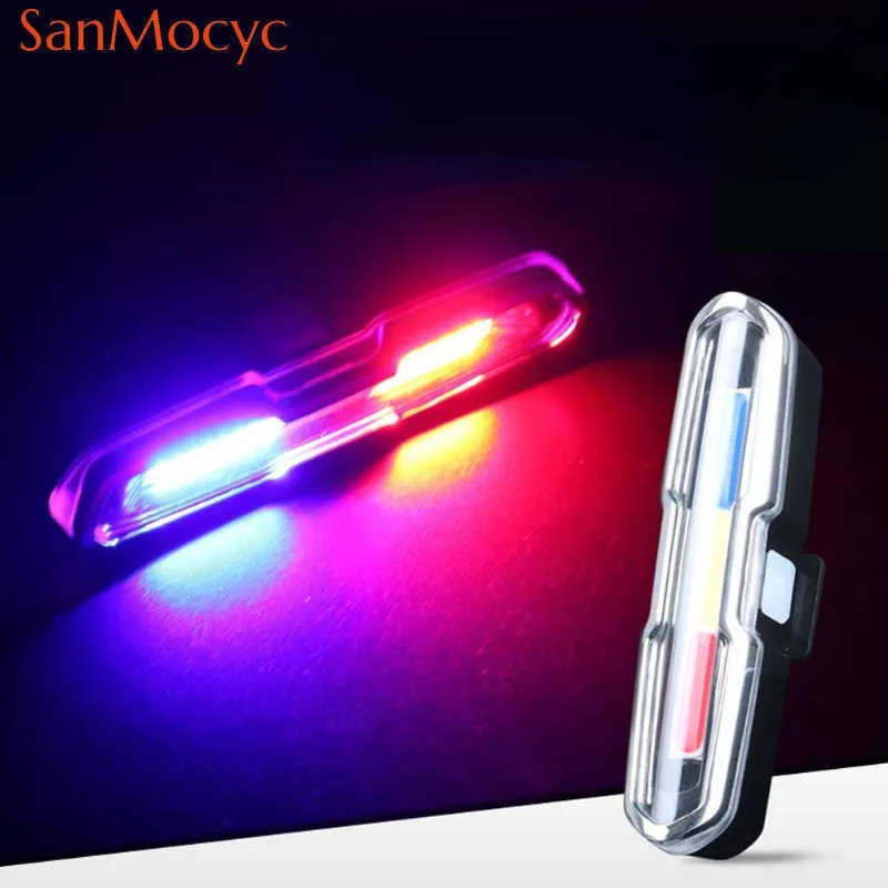 s Rear Rechargeable Led Back Light Color-Changing Mtb Taillight Mountain Bike Cycling Lamp Bicycle Accessories 0202