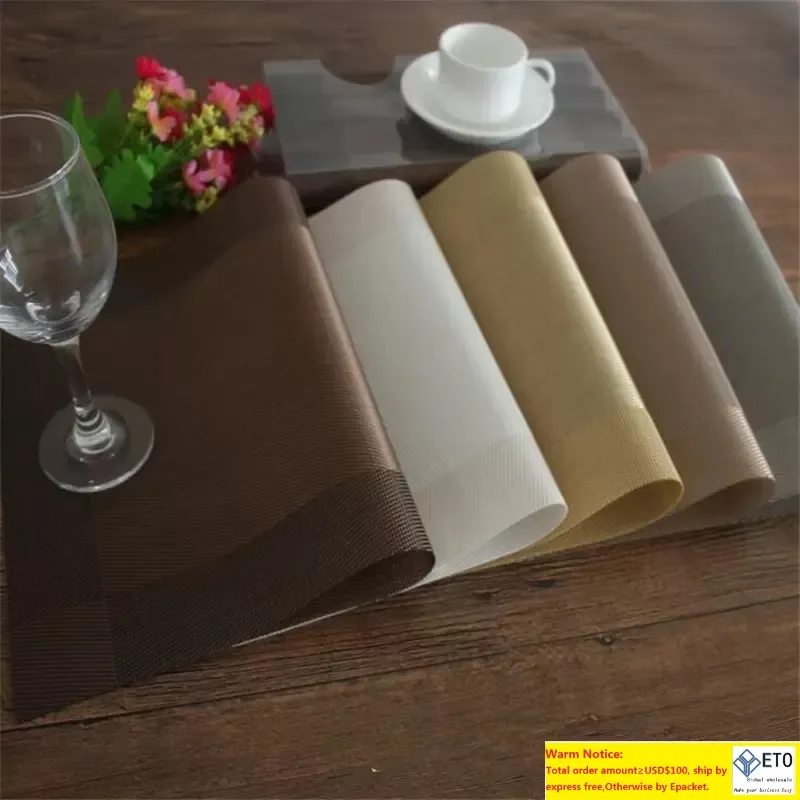 Napperon de table à manger en PVC isolation tapis de table anti-dérapant restaurant maison napperons de cuisine napperon réutilisable