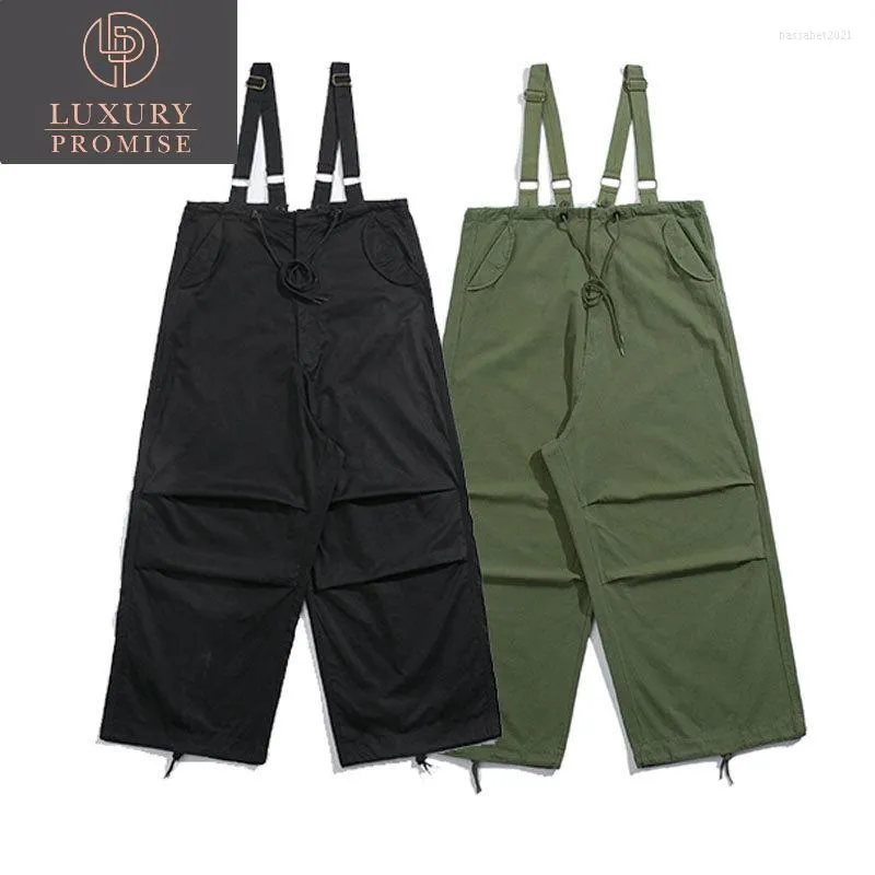 Pantalons pour hommes 2023 hommes noir vert salopette ample mode hommes une pièce mâle décontracté poche combinaisons Hip Hop bavoir