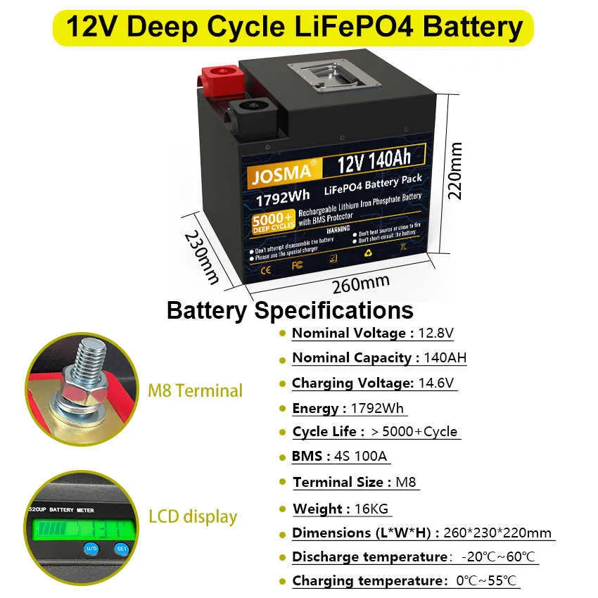 280Ah 12V Lithium Batterie LiFePO4 Akku BMS 6000+ Zyklen Wohnmobil  Solaranlage
