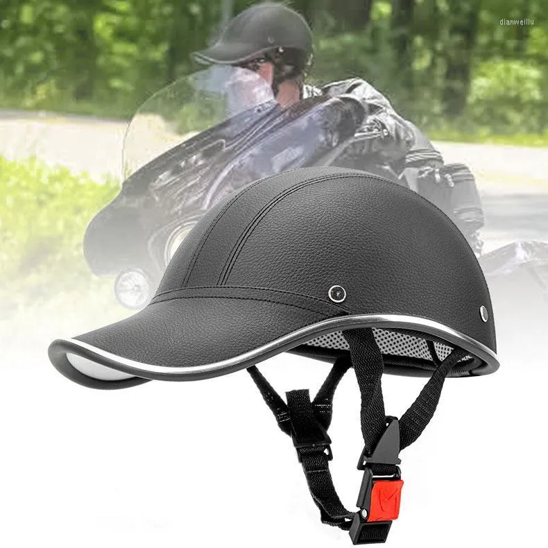 Motosiklet Kaskları Yarım Kask Beyzbol Kapağı Tarzı Yüz Elektrikli Bisiklet Scooter Anti-UV Güvenlik Sabit Şapka Aksesuarları