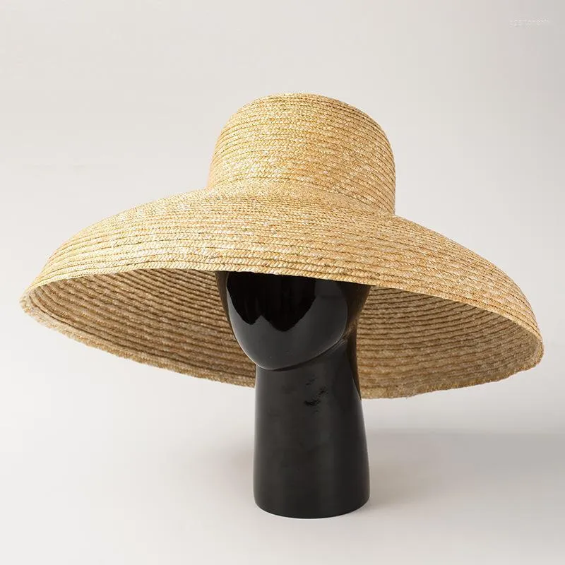 Breda brimhattar 2023 Kvinnor Vintage Ealtome Top Basin Type With Sun Hat Arched Straw Bowler Eger22