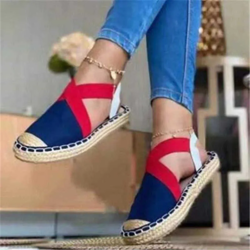 Dress Shoes Summer Striped Platform Sandals Wedges Shoes For Women Hemp Rope Bottom Women's Espadrilles High Heels Slip On Canvas Fisherman G230130