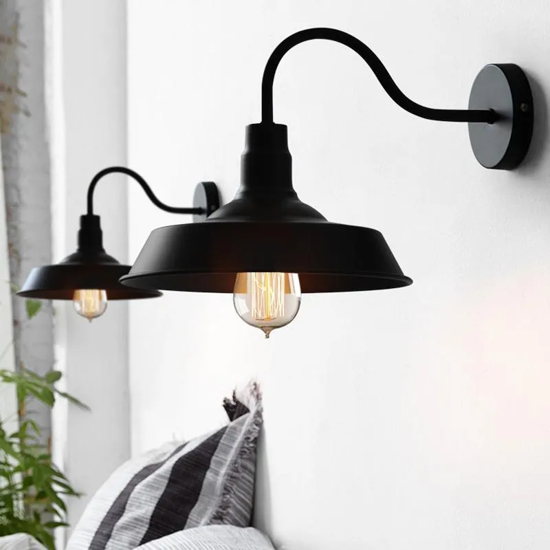 Vägglampa retro sovrum edison sconce fixturer badrum fåfänga svart/vit säng belysning loft lampor led inomhus