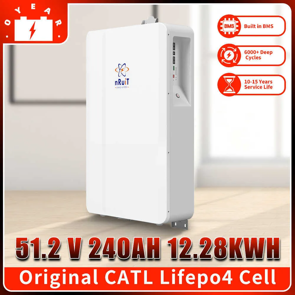 Nruit Powerwall 48V LIFEPO4 Batterij 200AH 240AH Batterij Pack voor Home 12KW op Off Grid Solar Energy System met CAN RS485 PV