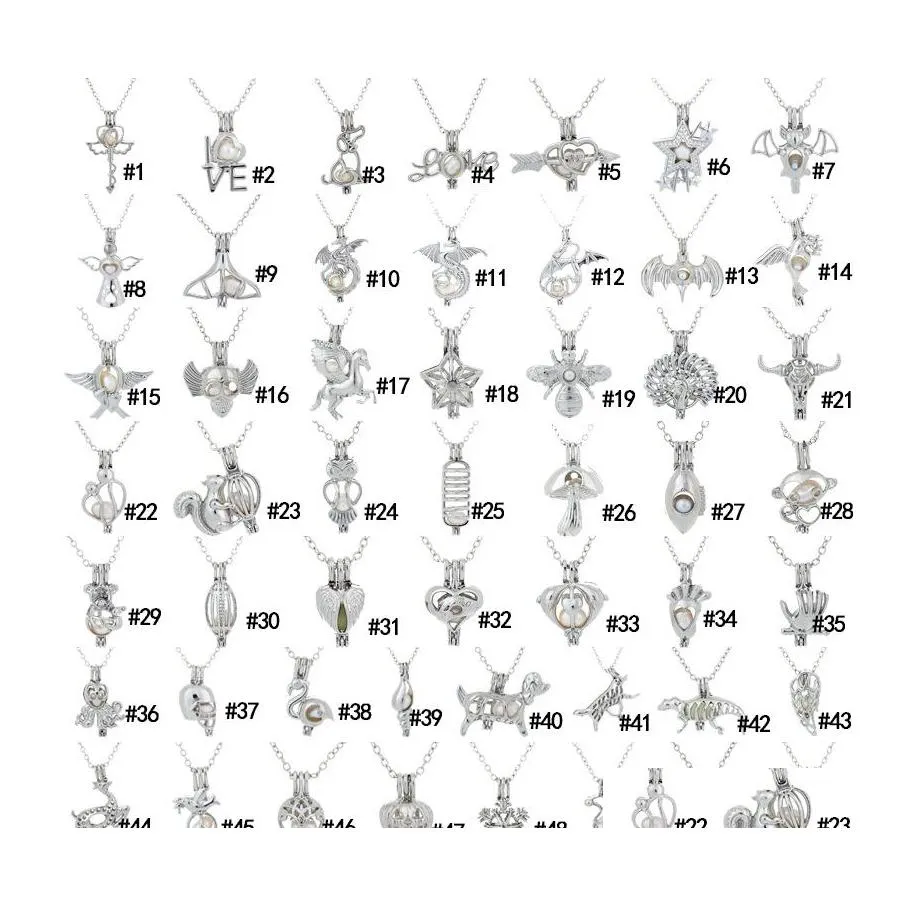 펜던트 목걸이 진주 케이지 러브 소원 굴 자연 오픈 중공 로켓 매력 여성을위한 시어 체인 드롭 배달 otxni