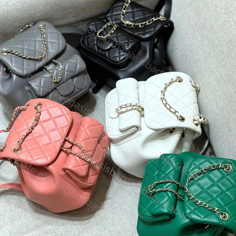 럭셔리 디자이너 여성 지갑 배낭 퀼트 CC Duma Mini Backpack Purse Green Cowhide 가죽 여성 동전 지갑 카드 홀더 디자이너 더플 백 11744