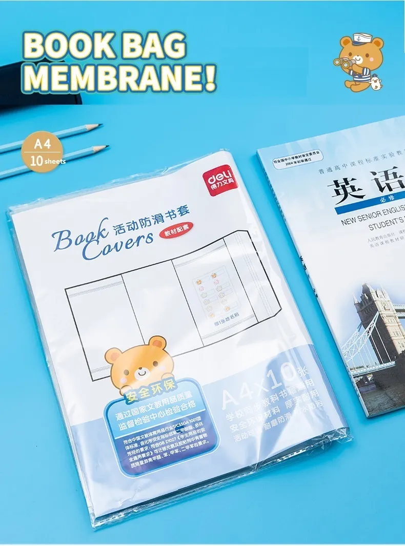 30 Pièces Couvertures De Cahier Transparent, A4 Livre Protection