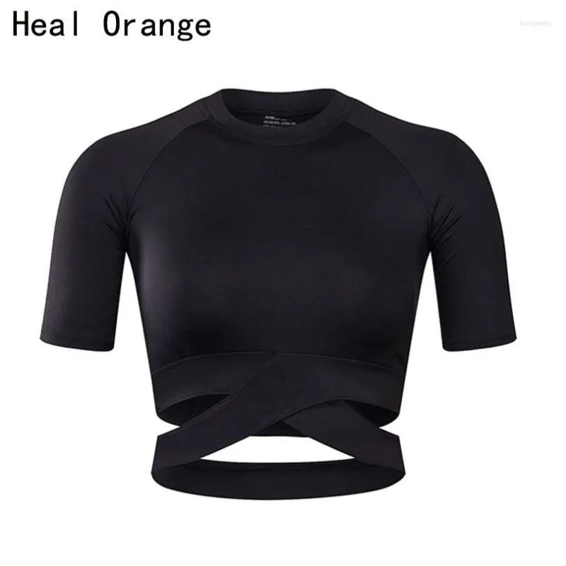 Aktive Shirts HEAL ORANGE Frauen Yoga Sexy Sport Top Stil Fitness Crop Solid Laufshirt Sport Gym Kleidung Tank Tops Sportswear