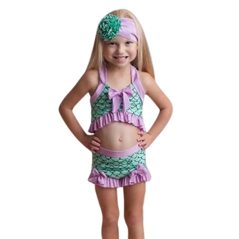 Maillot de bain une pièce, Bikini, pour filles de 1 à 6 ans, pour enfants, imprimé, nœud papillon, ensemble de tenues d'été