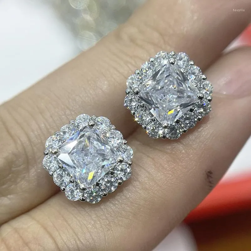 Ohrstecker DIWENFU Aros Mujer Oreja Weißer Diamant Schmuck Ohrring Für Frauen Böhmen Quadrat Silber 925 Orecchini Topas