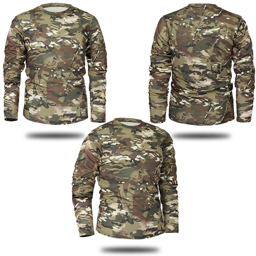 남자 티셔츠 남자 긴 소매 전술 위장 티셔츠 스프링 가을 가을 퀵 건조 군사 군대 셔츠 탑 브랜드 의류 camisa masculina 230203