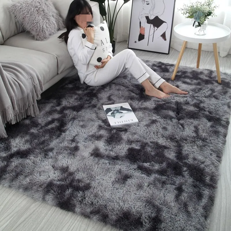 Carpet Plush Soft Sheepskin Bedroom Imitation Wool Pad Long Hair Bedside Mat Sofa Cushion Grey Rugs White Living Room Fur 230204