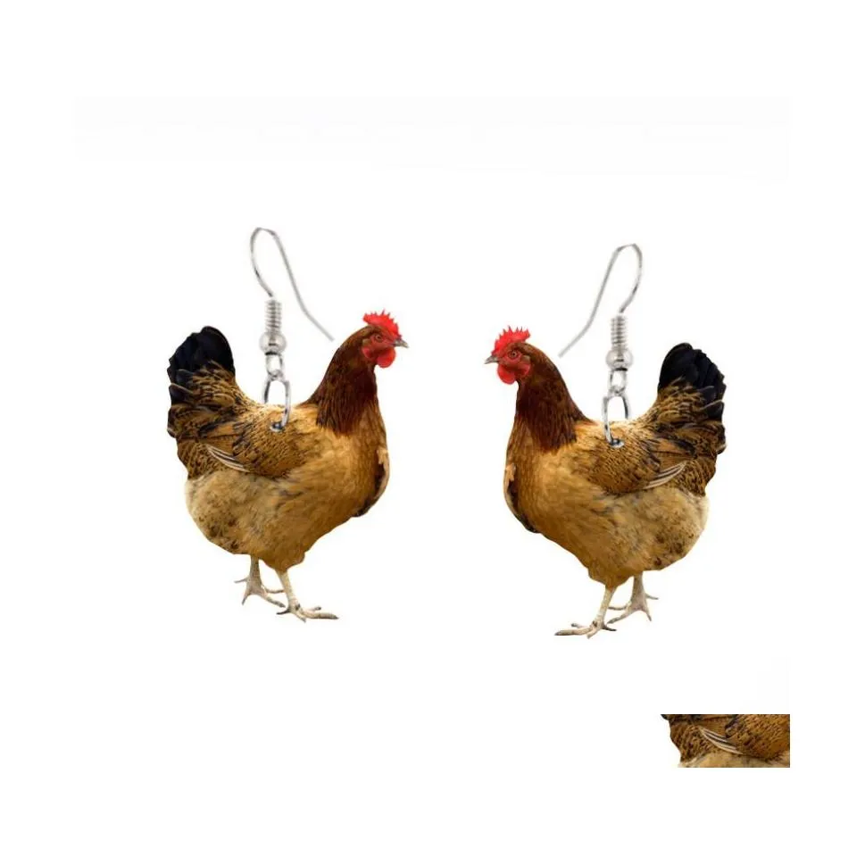 Charme Acrylique Animal Poules Grenouille Cool Boucles D'oreilles Pour Femmes Filles Mode Impression Déclaration Drôle Boucle D'oreille Minimalisme Edgy Bijoux Drop Deliv Otrab